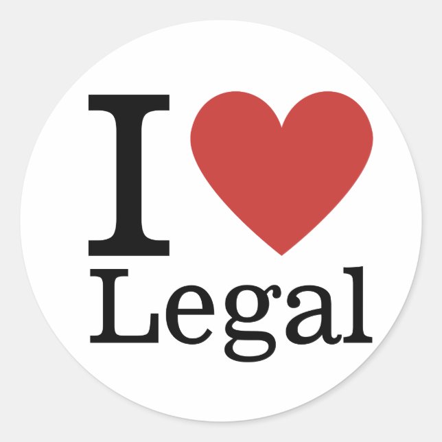 I ❤️ Liebe Recht - Rechtsabteilung STICKER (Vorderseite)
