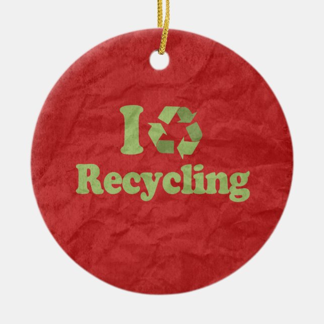 I LIEBE-RECYCELN KERAMIKORNAMENT (Vorne)