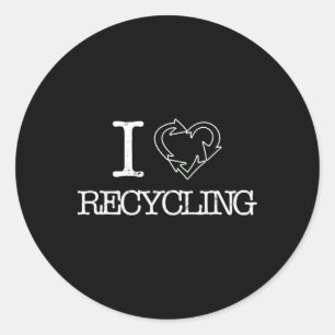 I. Liebe Recycelnd Wissenschaft zum Klimawandel Runder Aufkleber