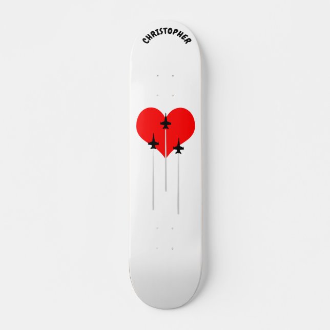 I Liebe Red Heart Aviation Skateboard (Vorne)