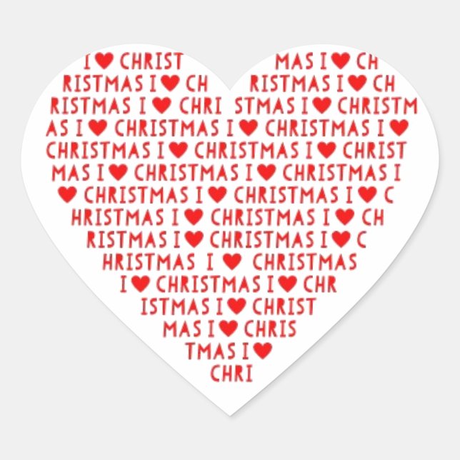 I Liebe Red Heart Gestalten Weihnachten Christus U Herz-Aufkleber (Vorderseite)
