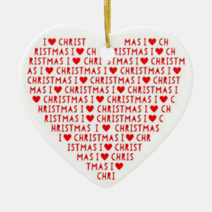 I Liebe Red Heart Gestalten Weihnachten Christus U Keramikornament