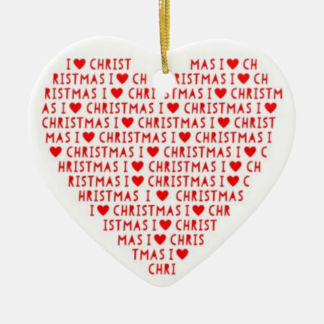 I Liebe Red Heart Gestalten Weihnachten Christus U Keramikornament (Vorne)