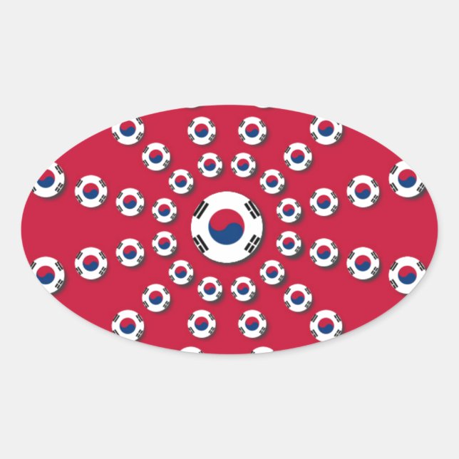 I Liebe Red Ovaler Aufkleber (Vorderseite)