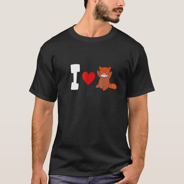 I Liebe Red Panda Niedlich Red Panda Red Panda Ani T-Shirt (Vorderseite)