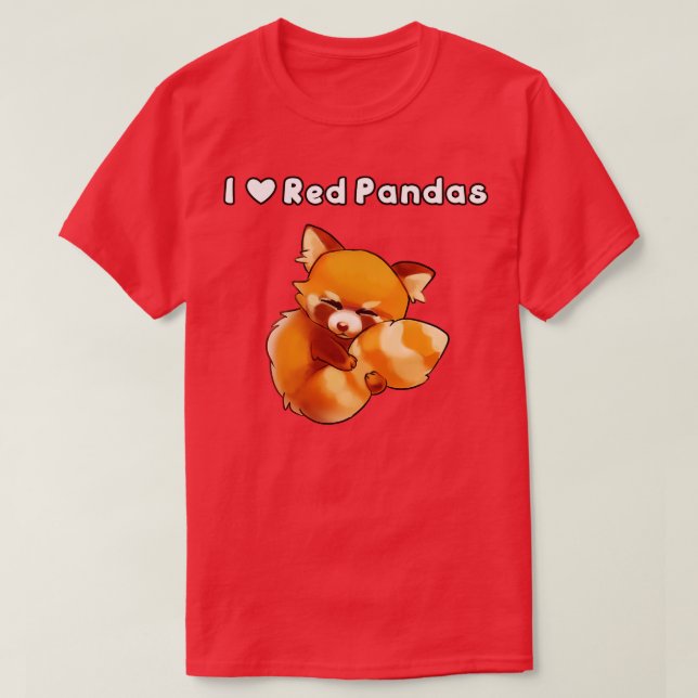 I Liebe Red Pandas T-Shirt (Design vorne)