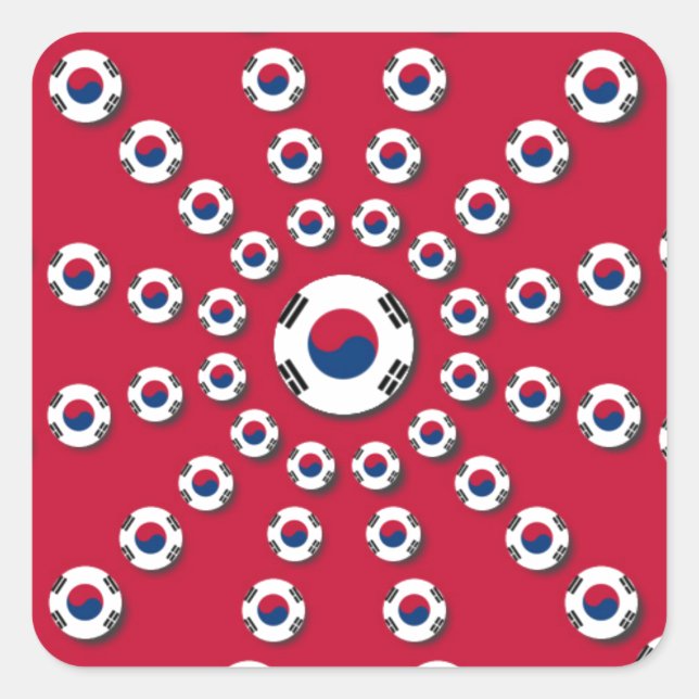 I Liebe Red Quadratischer Aufkleber (Vorderseite)