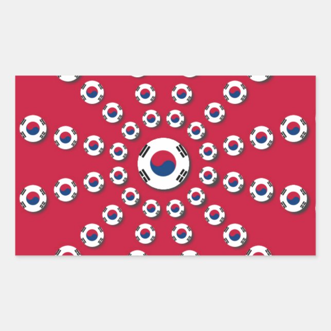 I Liebe Red Rechteckiger Aufkleber (Vorderseite)