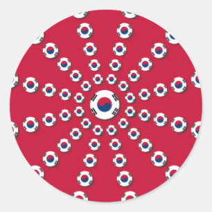 I Liebe Red Runder Aufkleber