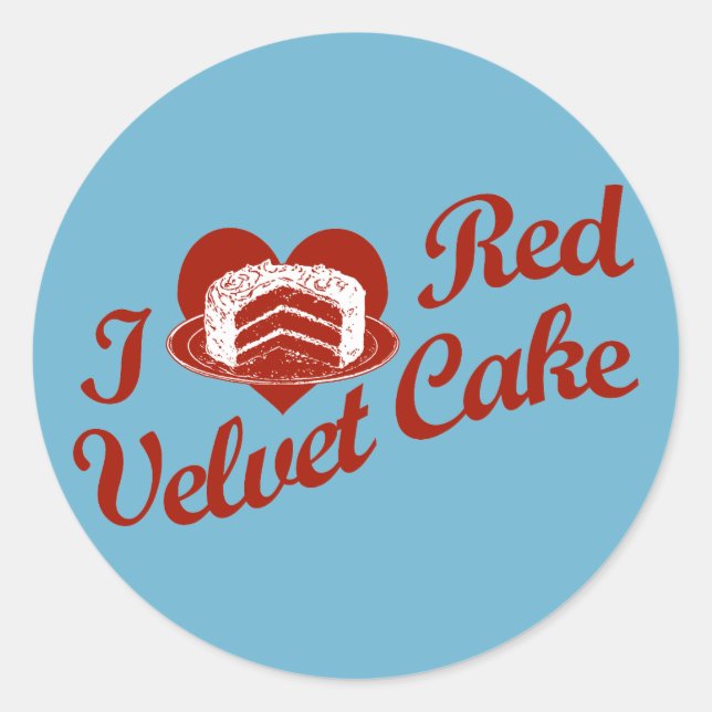I Liebe Red Velvet Cake Runder Aufkleber (Vorderseite)