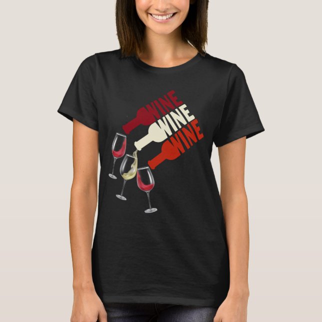 I Liebe Red White Wine Men Womens T-Shirt (Vorderseite)