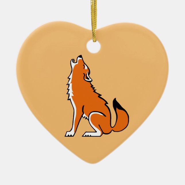 I Liebe Red WOLVES - Animal lover - Wildlife - Keramik Ornament (Vorne)