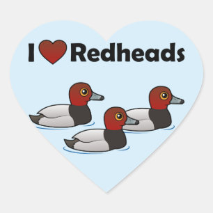 I Liebe Redheads Herz-Aufkleber