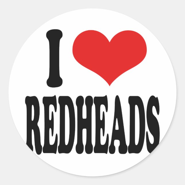 I Liebe Redheads Runder Aufkleber (Vorderseite)