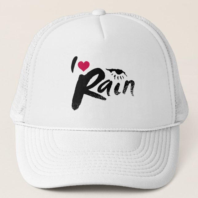 I Liebe-Regen Truckerkappe (Vorderseite)