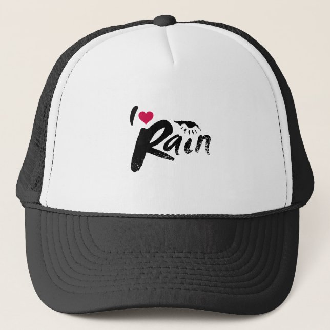 I Liebe-Regen Truckerkappe (Vorderseite)