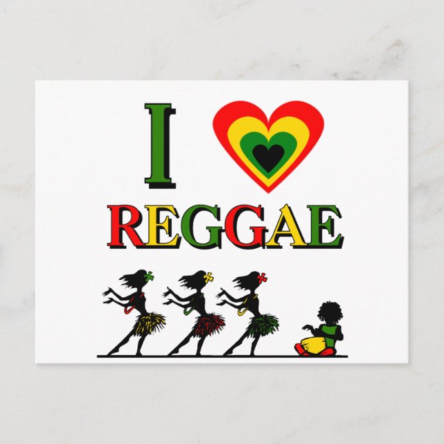 I Liebe Reggae Postkarte (Vorderseite)