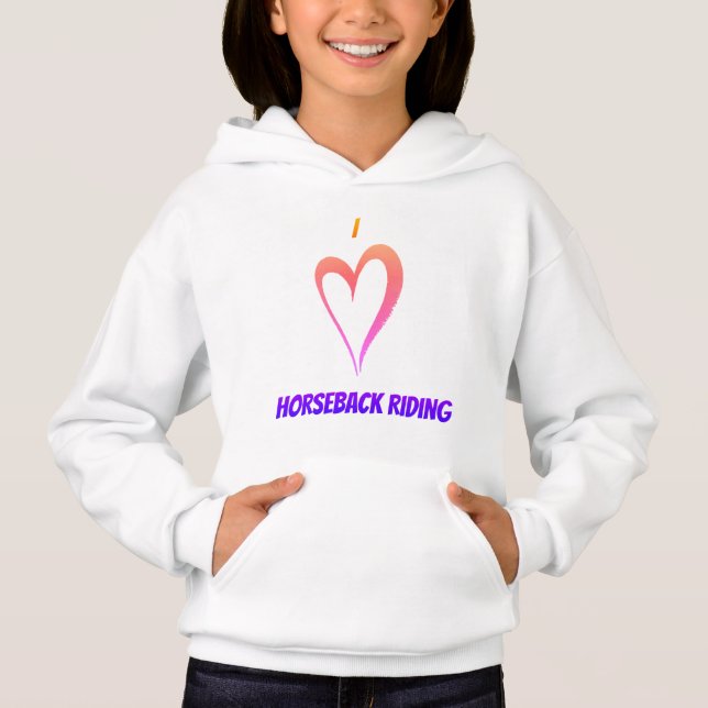 I Liebe Reiten - Kinder Pullover Hoodie (Vorderseite)