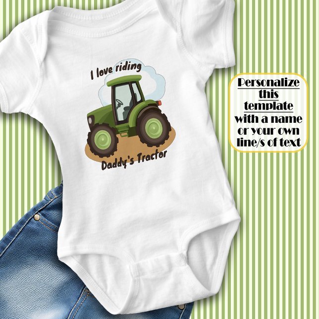 I Liebe reitet Daddy's Traktor Baby Strampler (Von Creator hochgeladen)