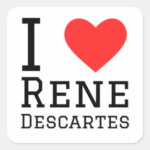 I Liebe Rene Descartes Quadratischer Aufkleber