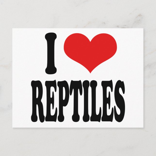I Liebe Reptiles Postkarte (Vorderseite)