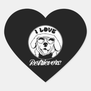 I Liebe Retrievers Haustier Hund Retriever Redewen Herz-Aufkleber