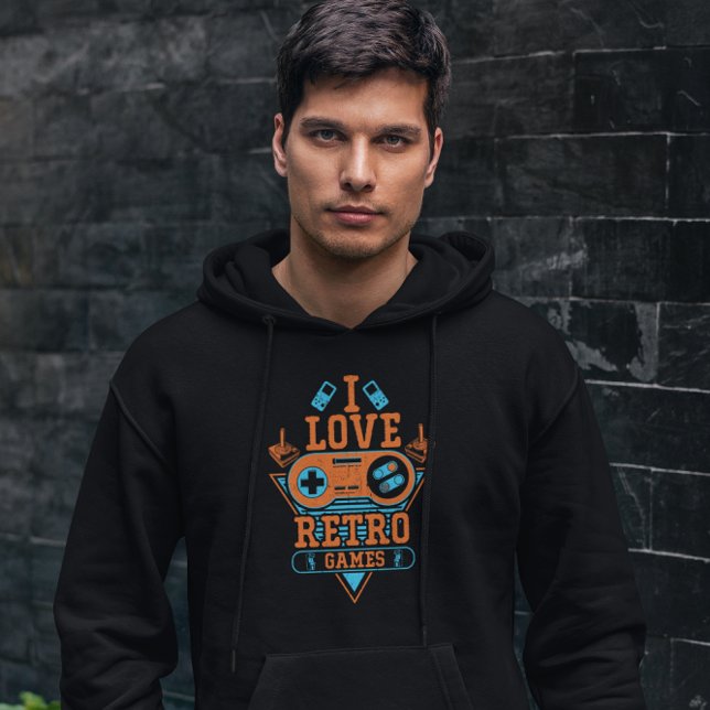 I Liebe Retro Games - Vintag Gamer Hoodie (Von Creator hochgeladen)