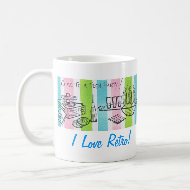I Liebe Retro Tee Einladung Kaffeetasse (Links)