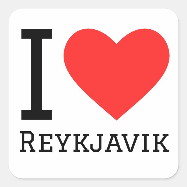 I Liebe reykjavik Quadratischer Aufkleber (Vorderseite)
