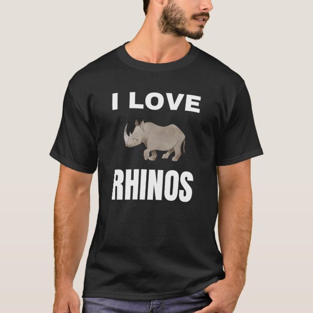 I Liebe Rhinos T-Shirt (Vorderseite)
