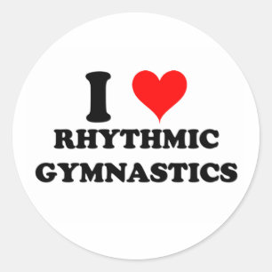 I Liebe Rhythmische Gymnastik Runder Aufkleber