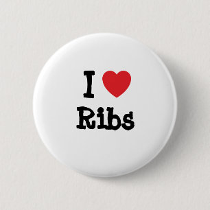 I Liebe Ribs Herzstück T - Shirt Button