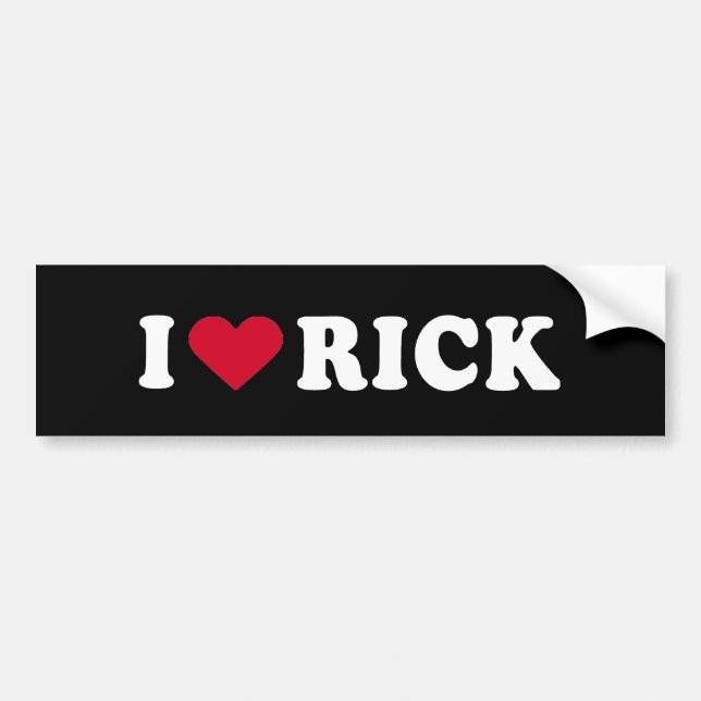I LIEBE RICK AUTOAUFKLEBER (Vorne)