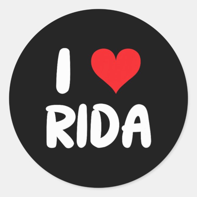 I Liebe Rida - Herz Runder Aufkleber (Vorderseite)