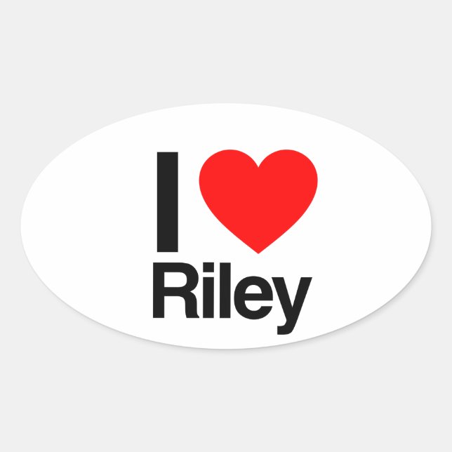 i Liebe Riley Ovaler Aufkleber (Vorderseite)