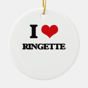 I Liebe Ringette Keramik Ornament