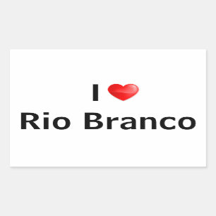 I Liebe Rio Branco Rechteckiger Aufkleber