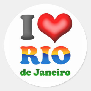 I Liebe Rio de Janeiro, Brasilien die wunderbare Runder Aufkleber
