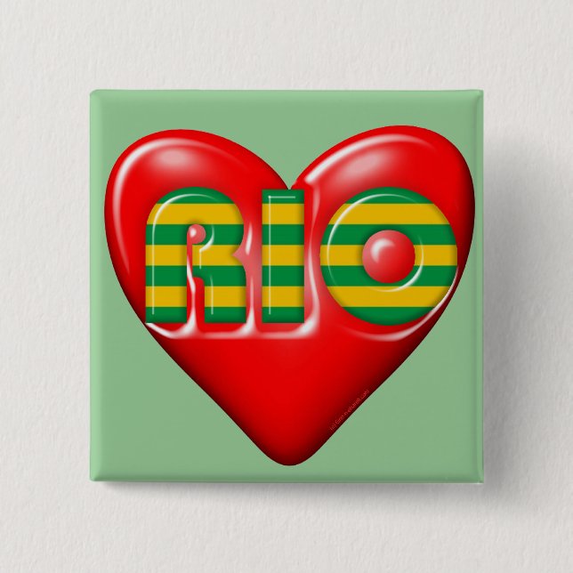 I Liebe Rio de Janeiro Button (Vorderseite)