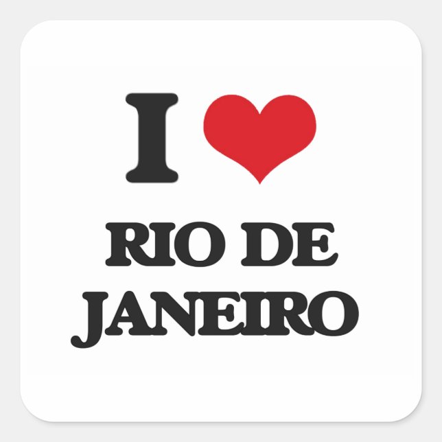 I Liebe Rio De Janeiro Quadratischer Aufkleber (Vorderseite)