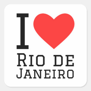 I Liebe Rio de Janeiro Quadratischer Aufkleber