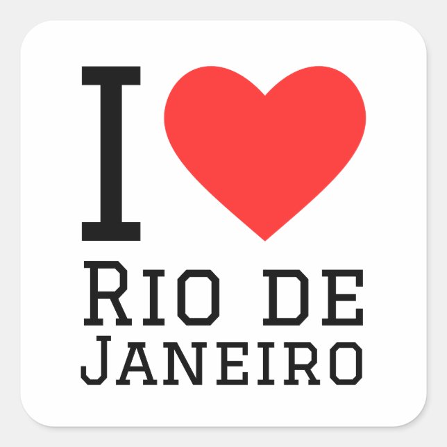 I Liebe Rio de Janeiro Quadratischer Aufkleber (Vorderseite)
