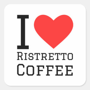I Liebe ristretto coffee Quadratischer Aufkleber