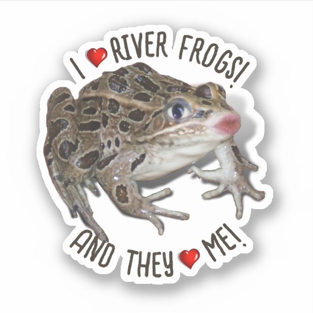I Liebe River Frogs Aufkleber (Vorderseite)