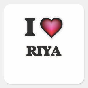 I Liebe Riya Quadratischer Aufkleber