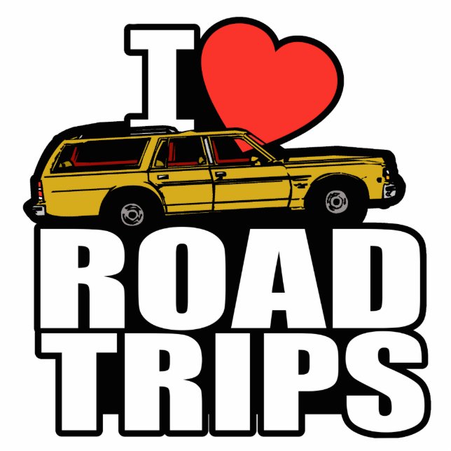 I Liebe Road Trips Fotoskulptur Magnet (Vorne)