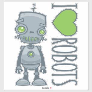 I Liebe Roboter Aufkleber
