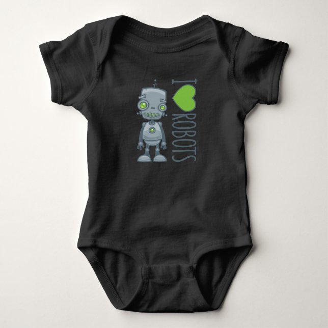 I Liebe Roboter Baby Strampler (Vorderseite)