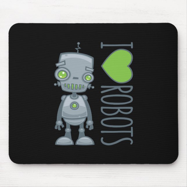 I Liebe Roboter Mousepad (Vorne)