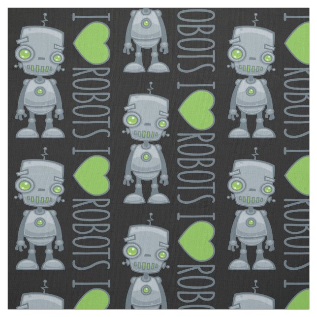 I Liebe Roboter Stoff (Muster)